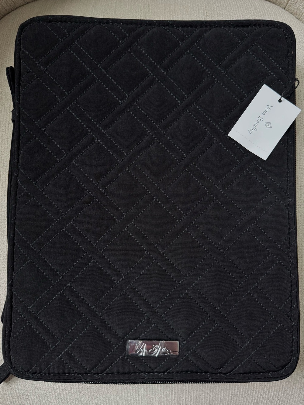 Vera Bradley Tablet Tamer Organizer Classic Black Quilted Zip Around NEW w/ Tags